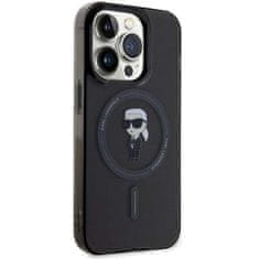 Karl Lagerfeld Karl Lagerfeld KLHMP15LHFCKNOK etui za iPhone 15 Pro 6,1" black/black trdi kovček IML Ikonik MagSafe