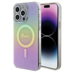 Guess Guess GUHMP15LHITSP ohišje za iPhone 15 Pro 6,1" roza/rožnato trdi ovitek IML Iridescent MagSafe