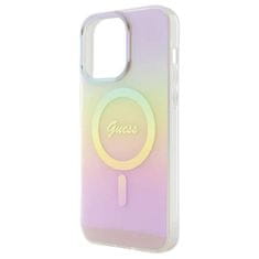 Guess Guess GUHMP15LHITSP ohišje za iPhone 15 Pro 6,1" roza/rožnato trdi ovitek IML Iridescent MagSafe