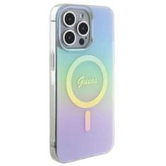 Guess Guess GUHMP15LHITSQ etui za iPhone 15 Pro 6,1" turkizna/turkizna trdi ovitek IML Iridescent MagSafe