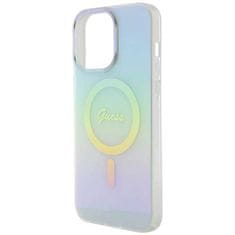 Guess Guess GUHMP15LHITSQ etui za iPhone 15 Pro 6,1" turkizna/turkizna trdi ovitek IML Iridescent MagSafe