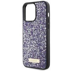 Guess Guess etui GUHCP15XPFGSBSP za iPhone 15 Pro Max 6,7", vijolična/vijolična, trdi ovitek s kamnitim kovinskim logotipom