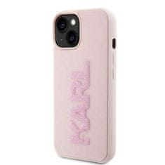 Karl Lagerfeld Originalni trdi ovitek KARL LAGERFELD KLHCP15M3DMBKCP za iPhone 15 PLUS (3D Logo Glitter / pink)