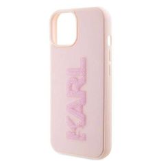 Karl Lagerfeld Originalni trdi ovitek KARL LAGERFELD KLHCP15M3DMBKCP za iPhone 15 PLUS (3D Logo Glitter / pink)