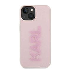 Karl Lagerfeld Originalni trdi ovitek KARL LAGERFELD KLHCP15M3DMBKCP za iPhone 15 PLUS (3D Logo Glitter / pink)