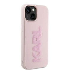 Karl Lagerfeld Originalni trdi ovitek KARL LAGERFELD KLHCP15M3DMBKCP za iPhone 15 PLUS (3D Logo Glitter / pink)