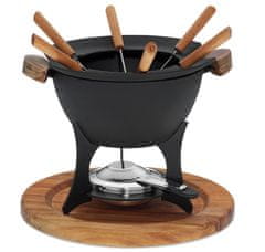 Kela Fondue set COUNTRY 11-delni iz litega železa / lesa KL-16644