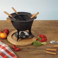 Kela Fondue set COUNTRY 11-delni iz litega železa / lesa KL-16644