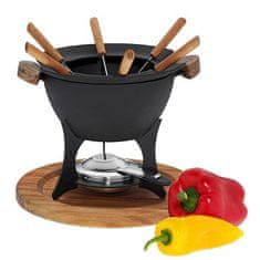 Kela Fondue set COUNTRY 11-delni iz litega železa / lesa KL-16644