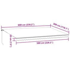 Vidaxl Ročno zložljiva tenda antracit in bela 600x300 cm