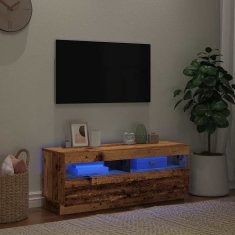 Vidaxl TV omarica z LED starinski les 100x35x40 cm inženirski les