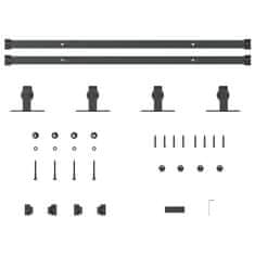 Vidaxl Komplet za drsna vrata omare 122 cm ogljikovo jeklo