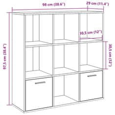 Vidaxl Knjižna omara artisan hrast 98x29x97,5 cm inženirski les