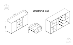 Trianova Komoda 150 - bela