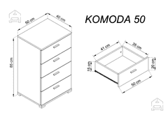 Trianova Komoda 50 - bela