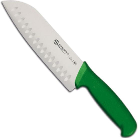 shumee Santoku nož s krogličnim brusom SUPRA COLORE HACCP 180/310 mm - zelen