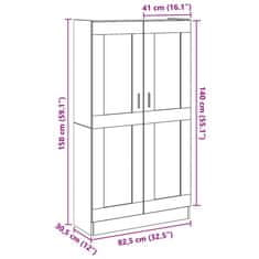 Vidaxl Visoka omara starinski les 82,5x30,5x185 cm inženirski les