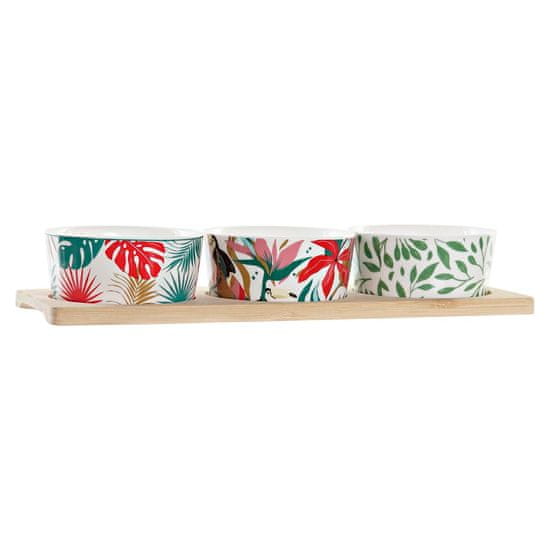 Miramarket Set za Aperitiv DKD Home Decor Pisana Kovina Bambus Gres Tropical 4 Kosi 30 x 40 cm 28,5 x 10 x 4,6 cm