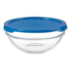 Miramarket Okrogla Posoda za Malico s Pokrovom Chefs Modra Plastika Steklo (595 ml) (14 x 6,3 x 14 cm)