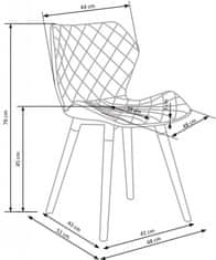 Halmar Jedilni stol K277, bela/siva