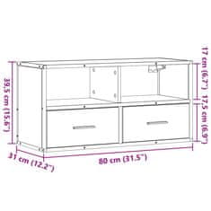 Vidaxl TV omarica črna 80x31x39,5 cm inženirski les in kovina