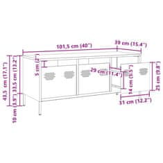 Vidaxl TV omarica bela 101,5x39x43,5 cm hladno valjano jeklo