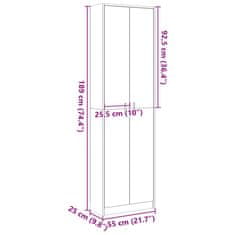 Vidaxl Omara za hodnik sonoma hrast 55x25x189 cm iverna plošča