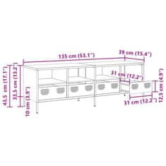 Vidaxl TV omarica gorčično rumena 135x39x43,5cm hladno valjano jeklo