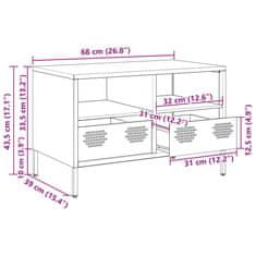 Vidaxl TV omarica gorčično rumena 68x39x43,5 cm hladno valjano jeklo