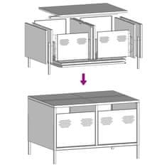 Vidaxl TV omarica bela 68x50x43,5 cm hladno valjano jeklo