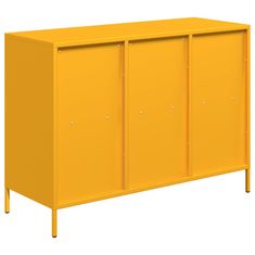 Vidaxl Komoda gorčično rumena 101,5x39x73,5 cm hladno valjano jeklo