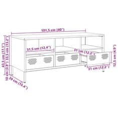 Vidaxl TV omarica gorčično rumena 101,5x39x43,5cm hladno valjano jeklo