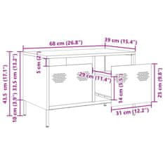 Vidaxl TV omarica bela 68x39x43,5 cm hladno valjano jeklo