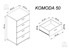 Trianova Komoda 50 - grafit