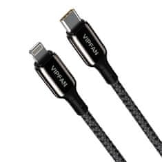 Vipfan Kabel USB-C z Lightning VFAN P03 1,5 m, Power Delivery (črn)