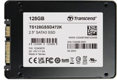 Transcend SSD472K 128 GB industrijski (3K P/E) SSD 2,5" SATA3, 3D TLC, BiCS5, 560 MB/s R, 520 MB/s W, črn