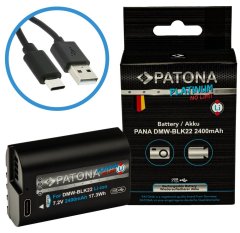 PATONA baterija za digitalni fotoaparat Panasonic DMW-BLK22 2400mAh Li-Ion Platinum USB-C polnjenje