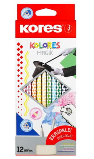 Kores Kolores Magic trikotne barvice - gumirane 12 barv