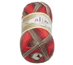 Alize Preja DIVA BATIK - 100 g / 350 m - bela, bež, bordo