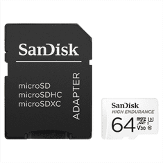 SanDisk microSDXC High Endurance Video 64 GB C 10 U3 V30, adapter