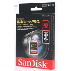 SanDisk Extreme PRO 256 GB V60 UHS-II kartice SD, 280/150 MB/s,V60,C10,UHS-II