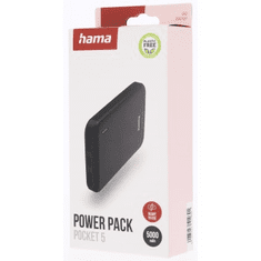 Hama Pocket 5, powerbank 5000 mAh, 2,1 A, izhod: 2x USB-A