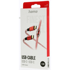 Hama Odsevni USB-C 2.0 Type-C 1,5 m, rdeča