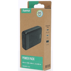 Hama Eco Power 10, power banka, 10000 mAh, 2 A, 2 izhoda: 2x USB-A