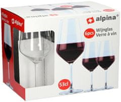 KOZARCI ZA RDEČE VINO ALPINA 530ML 6 KOSOV