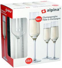 KOZARCI ZA ŠAMPANJEC ALPINA 220ML 6 KOSOV