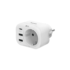 Hama vtični polnilec USB, 1x el. 1x USB-C PD, 2x USB-A, 20 W