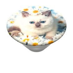 PopSockets PopTop Gen.2, Purr-fect Flower, mačica v marjeticah, zamenljiv vrh