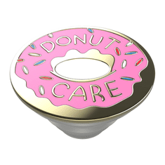 PopSockets PopTop Gen.2, Donut Care Enamel, emajl+kovina, roza donut, zamenljiv vrh