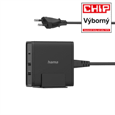 Hama hitri namizni polnilnik USB, 1x USB-C, 2x USB-A, PD 65 W